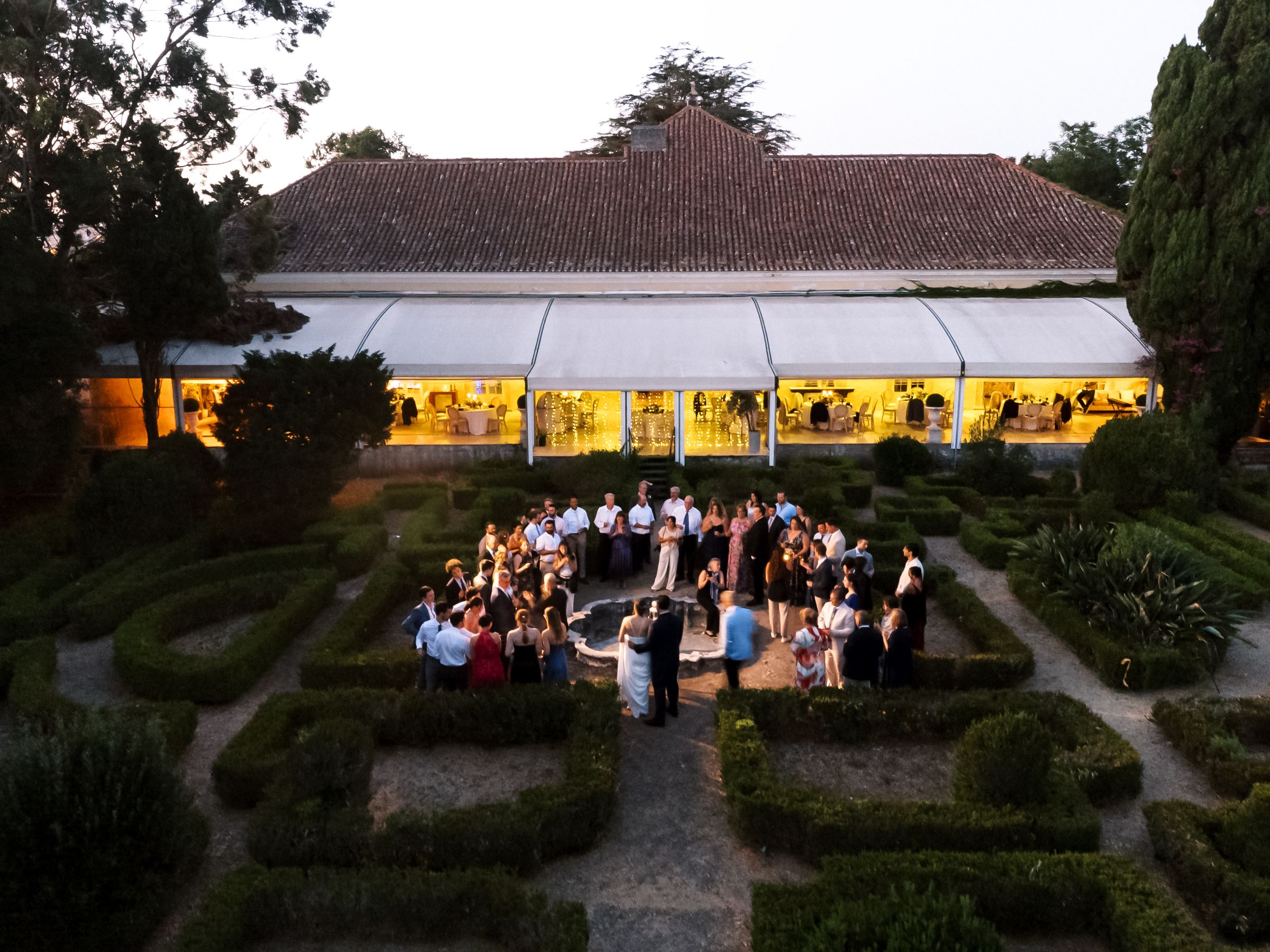 drone photos during Rachael and Aaron’s Quinta do Torneiro wedding in Lisbon, Portugal