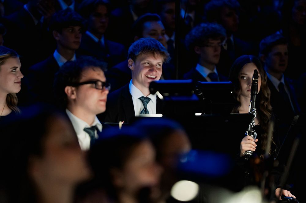 Boy smiling and looking forward