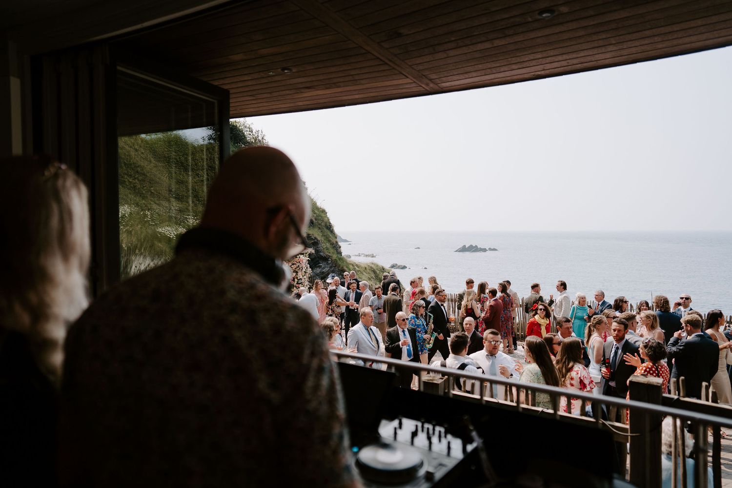 Drinks Reception at Tunnels Beach Wedding Venue in North Devon