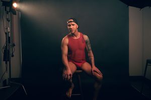Utah male boudoir photography by Carl James Photography in Salt Lake City, masculine posing and professional studio lighting.