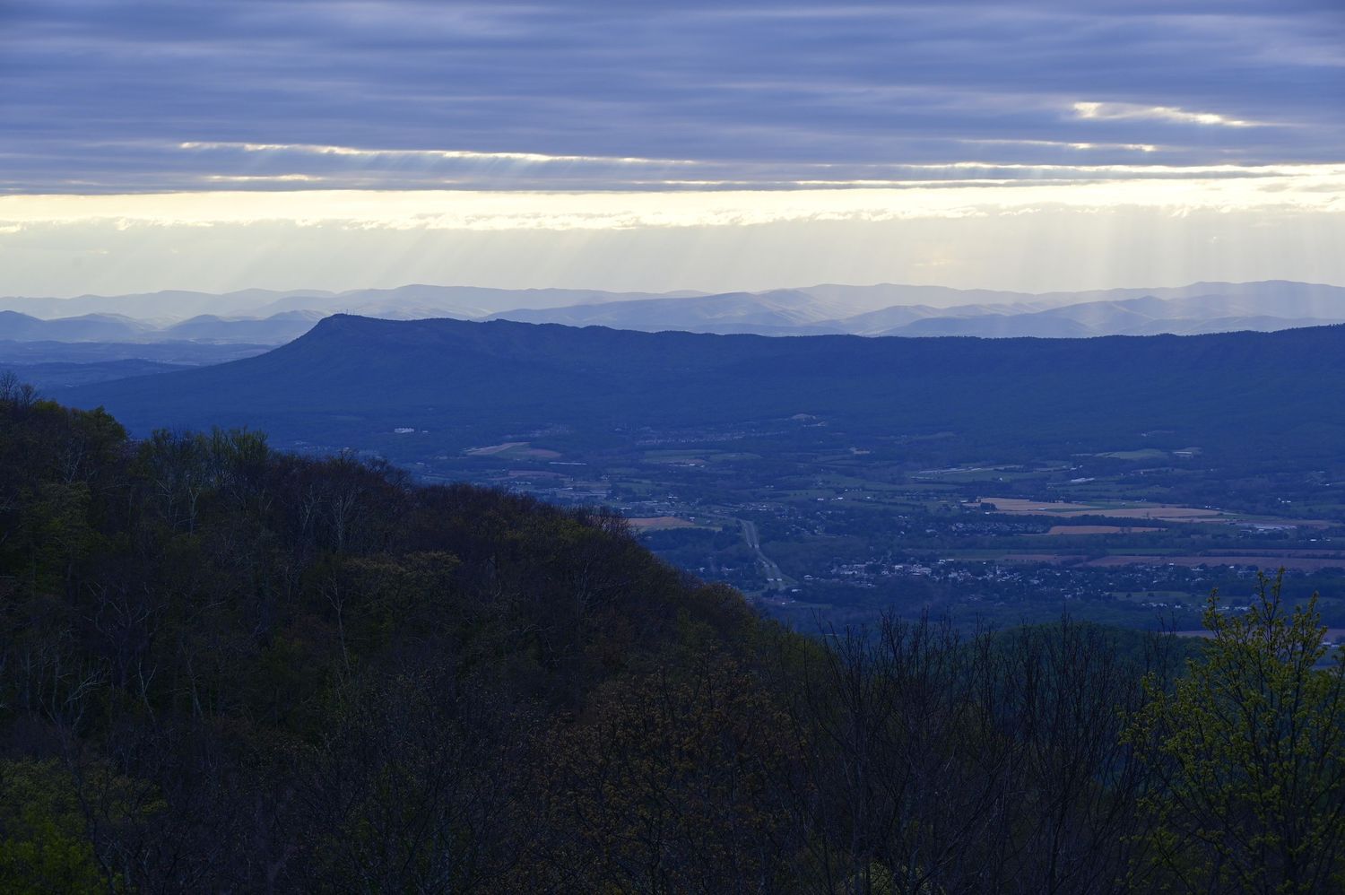 View to the south of Ravens Roost overlook on the Blue  Ridge Parkway