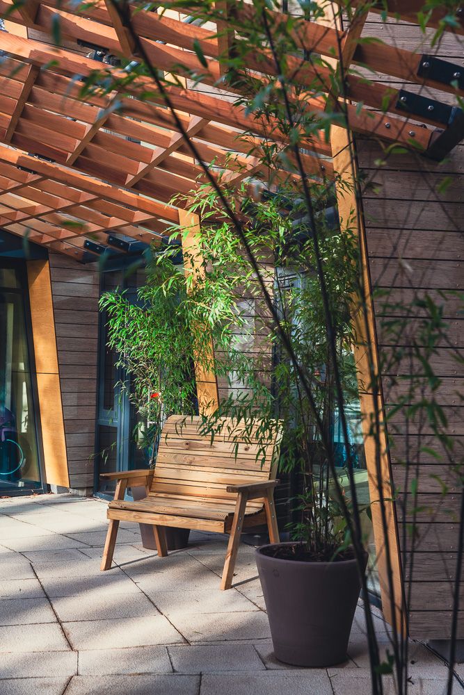 Architectural photograph of Manin Cancer Care Centre garden on the Isle of Man
