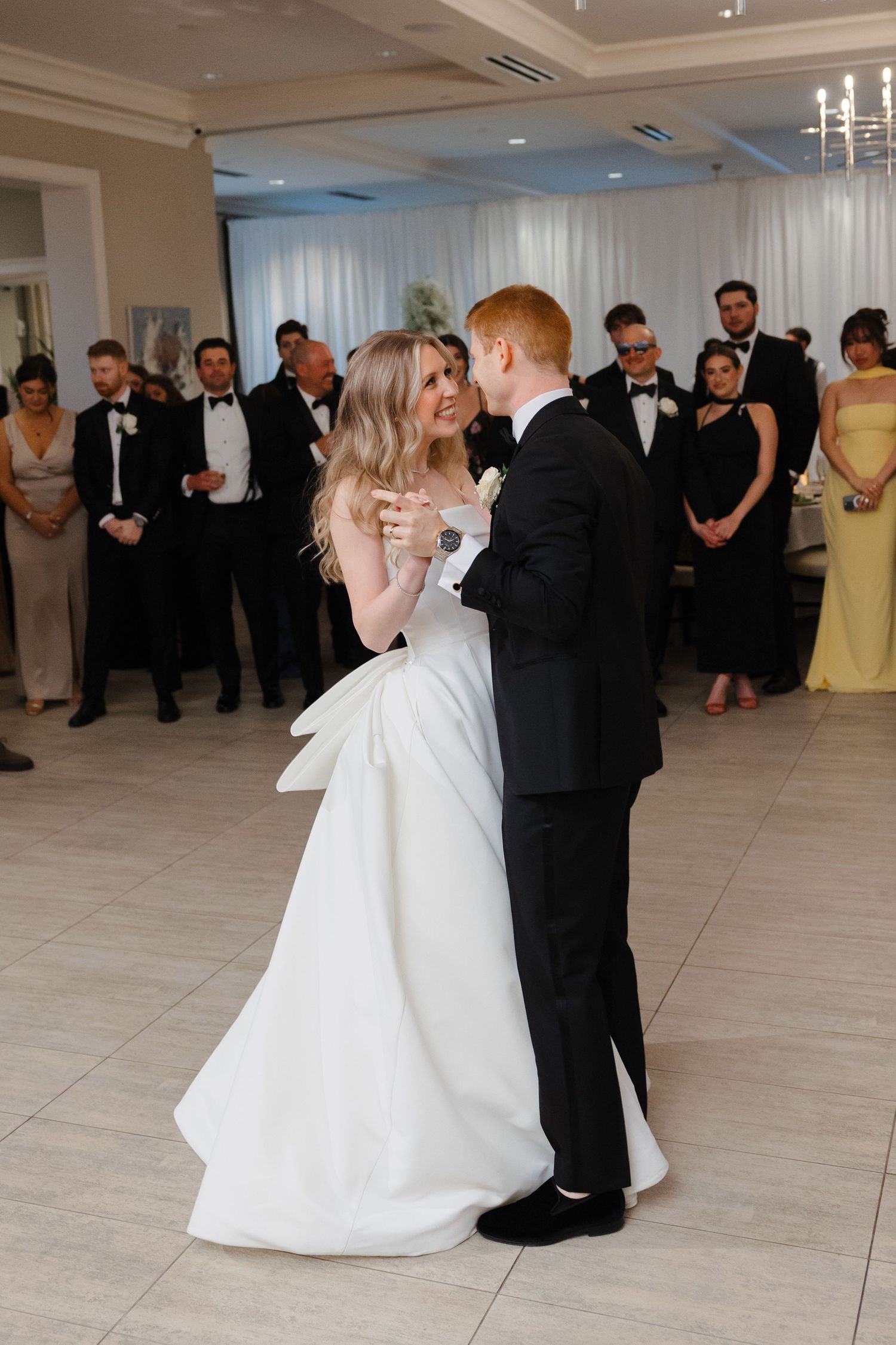 Bride and groom dancing at BallenIsles Country Club in Palm Beach, Florida during a wedding photographed by Tom Forrest of Ohio.