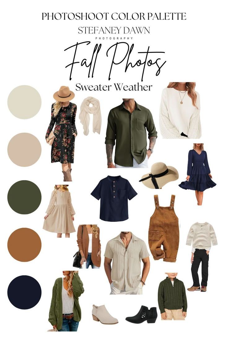 color choices for clothing and ideas of what to wear for photo sessions