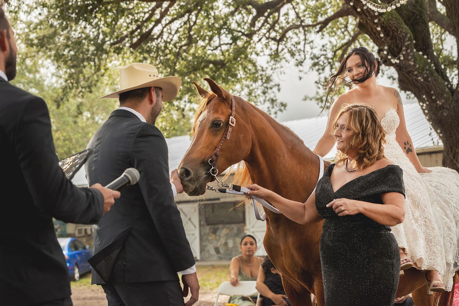 Jennifer and her two loves after the wedding ceremony.