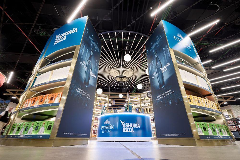 Travel retail airport promotion photography for Patron Tequila in Spain at Ibiza Airport Avolta duty free store