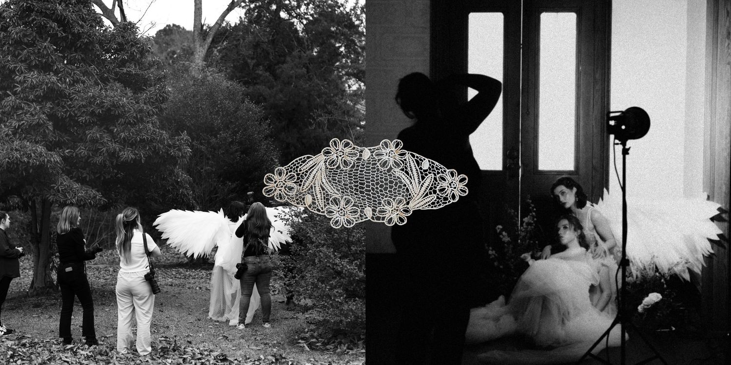 Black and white cinematic montage featuring outdoor scenes and silhouettes captured by a destination elopement photographer.