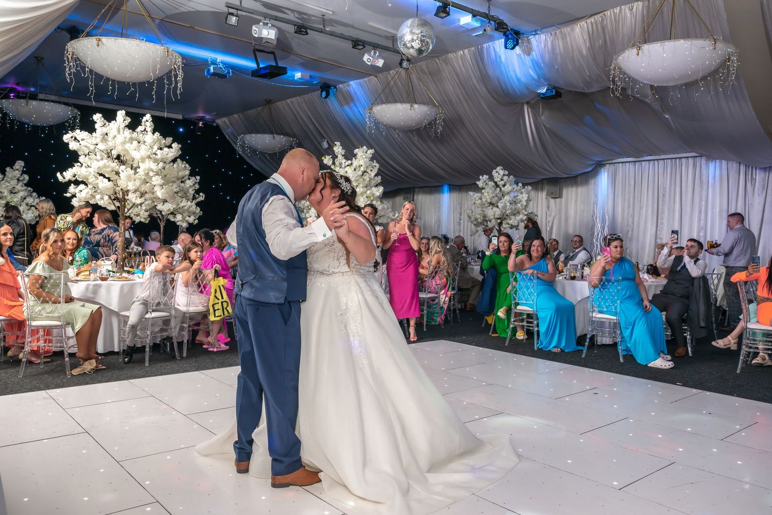 A couple during their first dance captured by Michael Pardoe, Cheshire wedding photographer at Derbyshire Hotel in Liverpool
