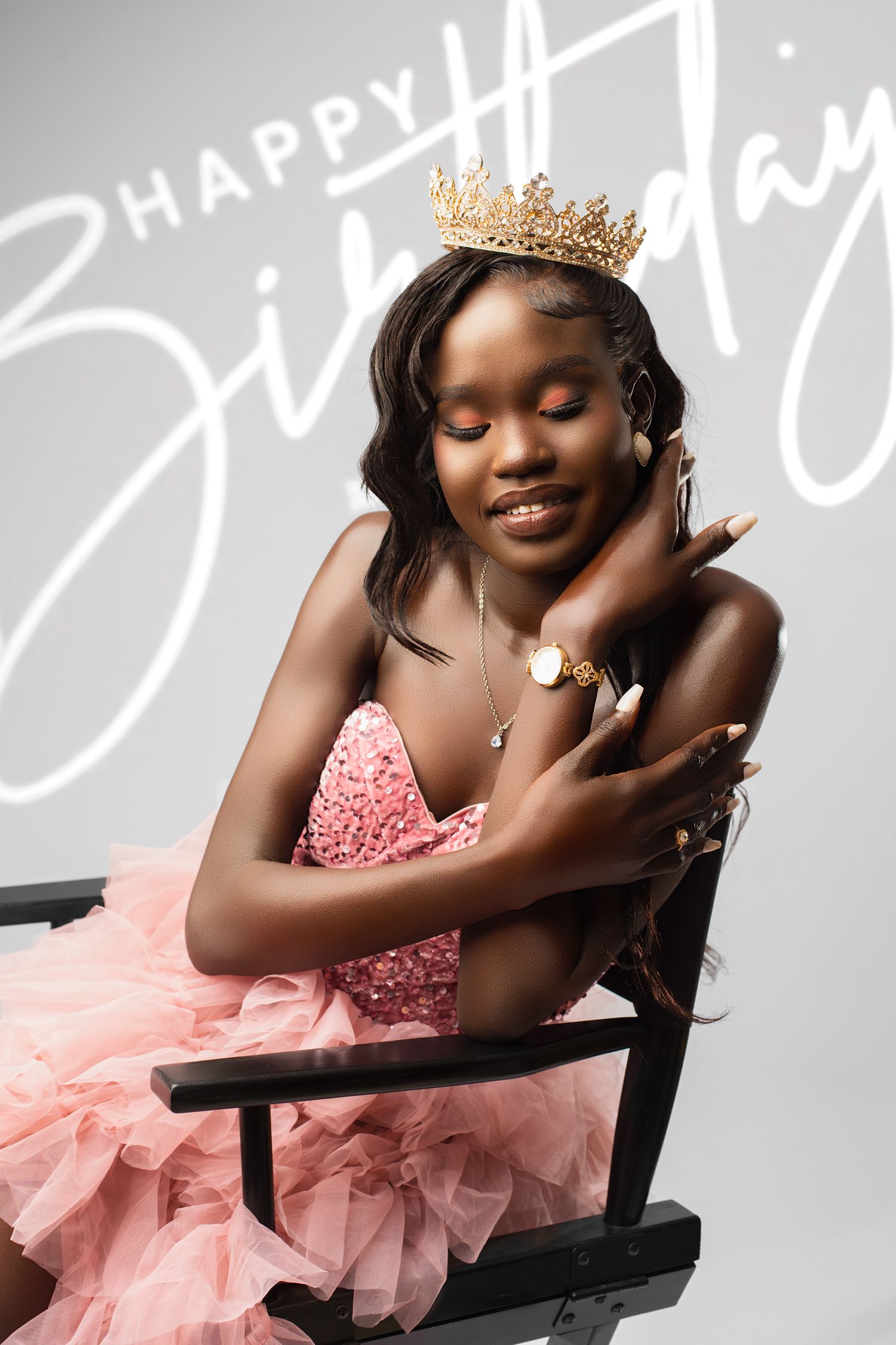 Luxury birthday milestone photoshoot with gold number balloons Brisbane photographer