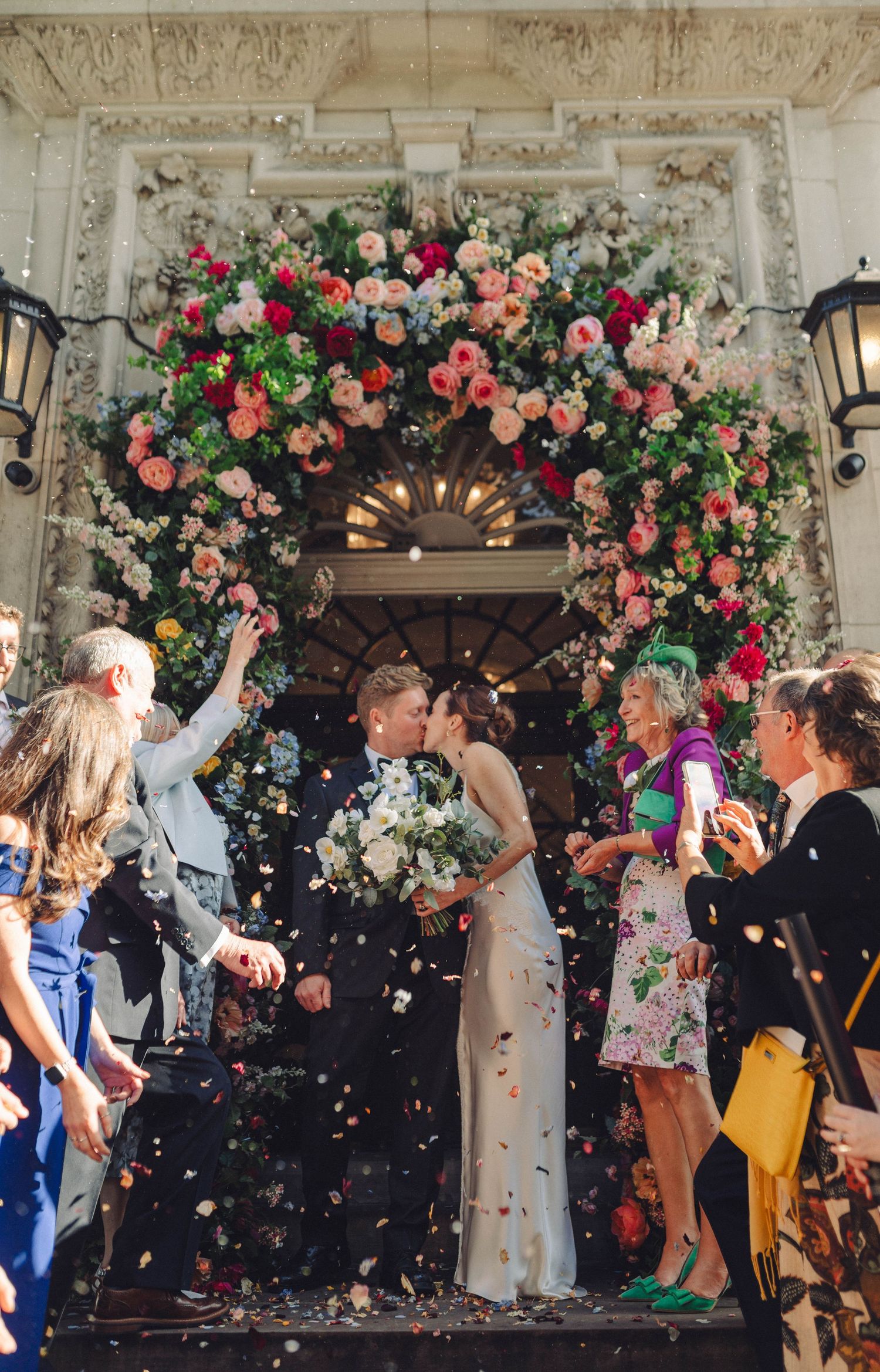 Wedding ceremony in Chelsea Town Hall, vintage wedding dress, wedding in pub