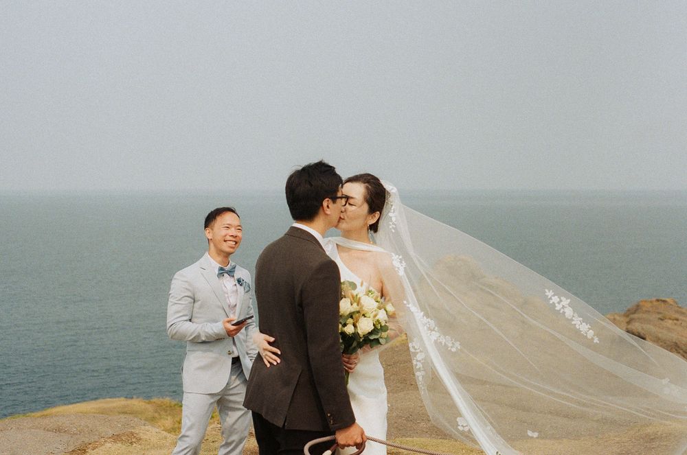 Film Photograph of an Elopement at Torbay Point St. John's Newfoundland by Documentary Wedding and Lifestyle Photographer Kaitlyn Yvette