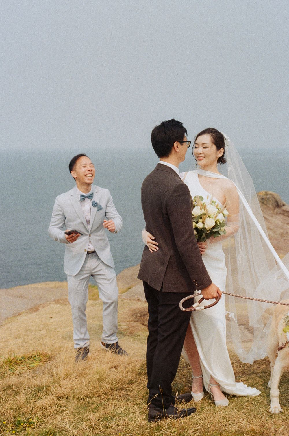 Film Photograph of an Elopement at Torbay Point St. John's Newfoundland by Documentary Wedding and Lifestyle Photographer Kaitlyn Yvette