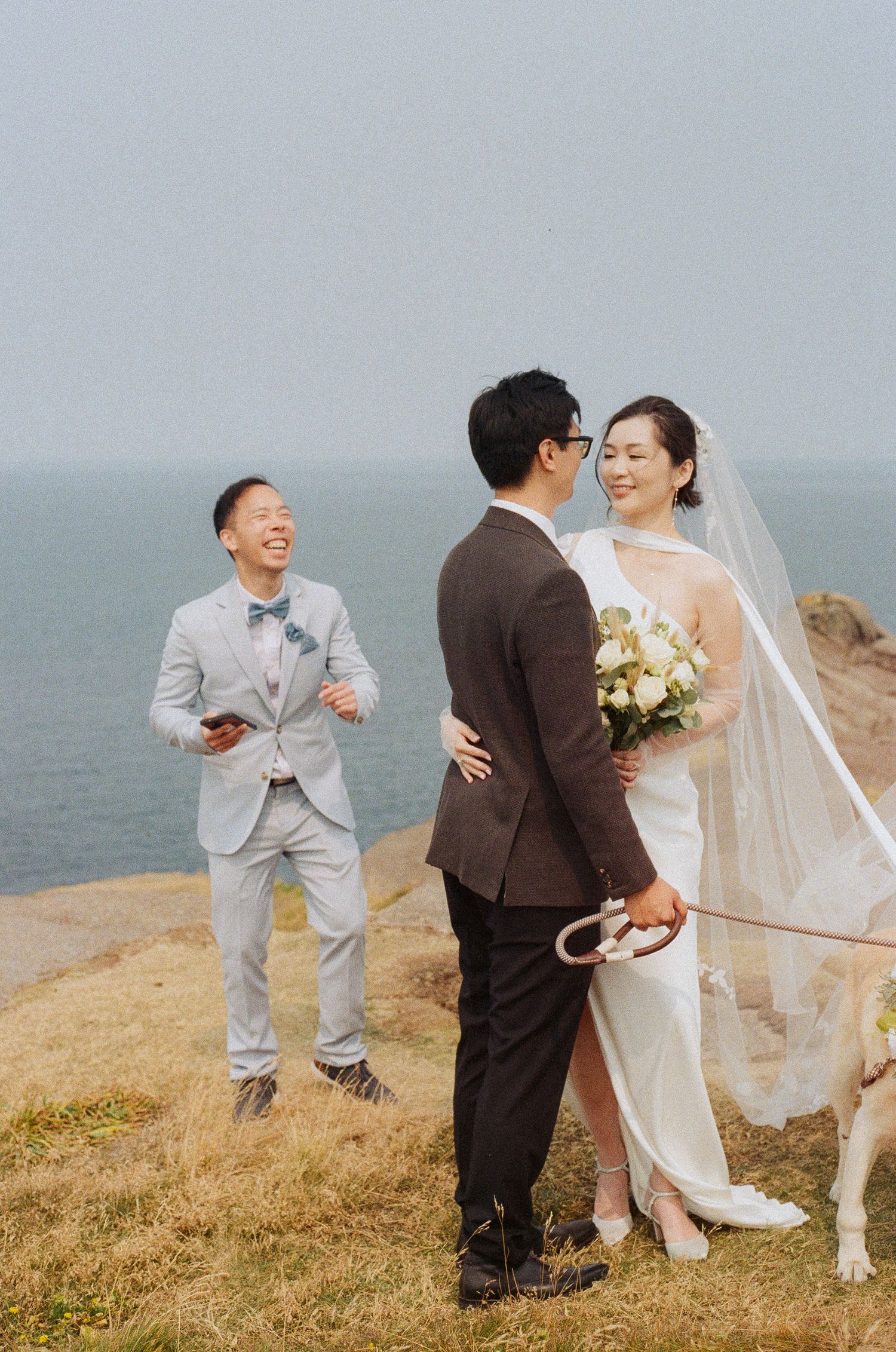 Film Photograph of an Elopement at Torbay Point St. John's Newfoundland by Documentary Wedding and Lifestyle Photographer Kaitlyn Yvette