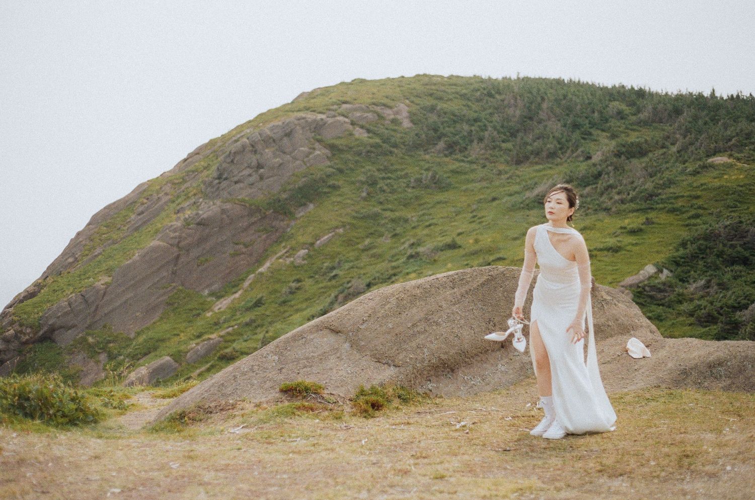 Film Photograph of an Elopement at Torbay Point St. John's Newfoundland by Documentary Wedding and Lifestyle Photographer Kaitlyn Yvette