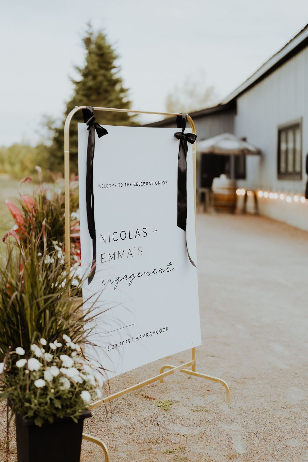 Welcome sign at Crooked River Distillery, intimate elopement wedding photography packages in Moncton New Brunswick, travel photographer