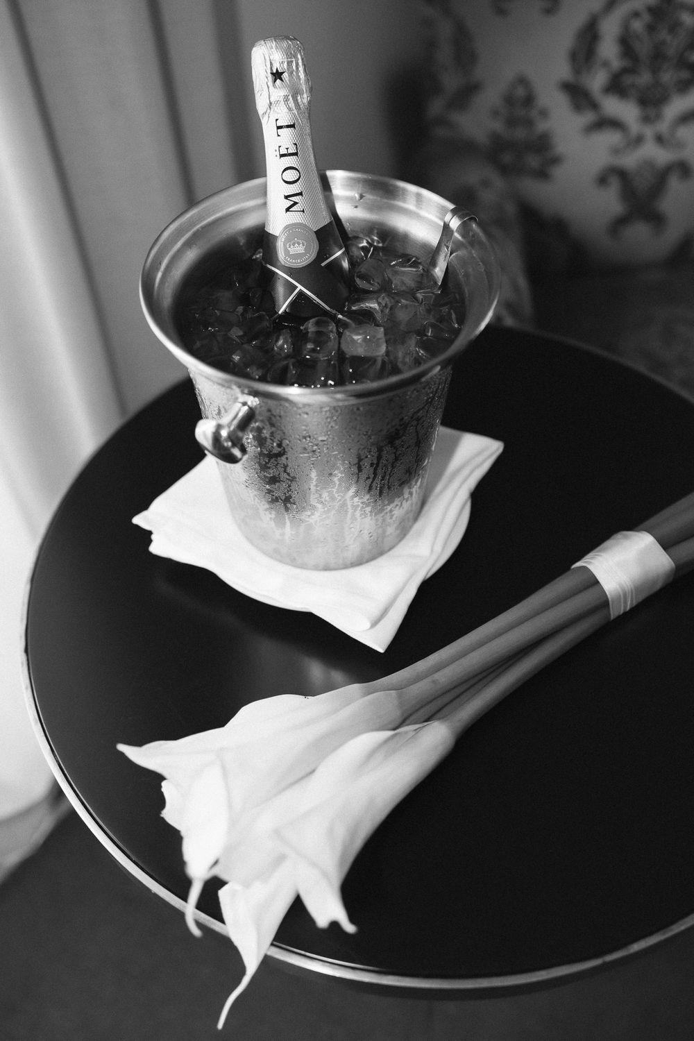 Black and white composition showing a cigarette and ashtray in a sequential artistic arrangement.