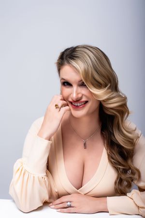 Stylish and elegant studio portrait in a luxury Nashville studio.