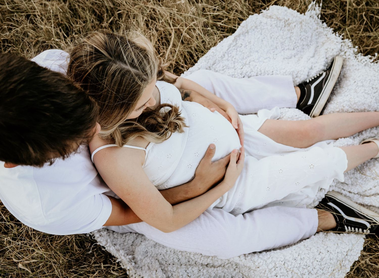 Maternity photo cuddled up
