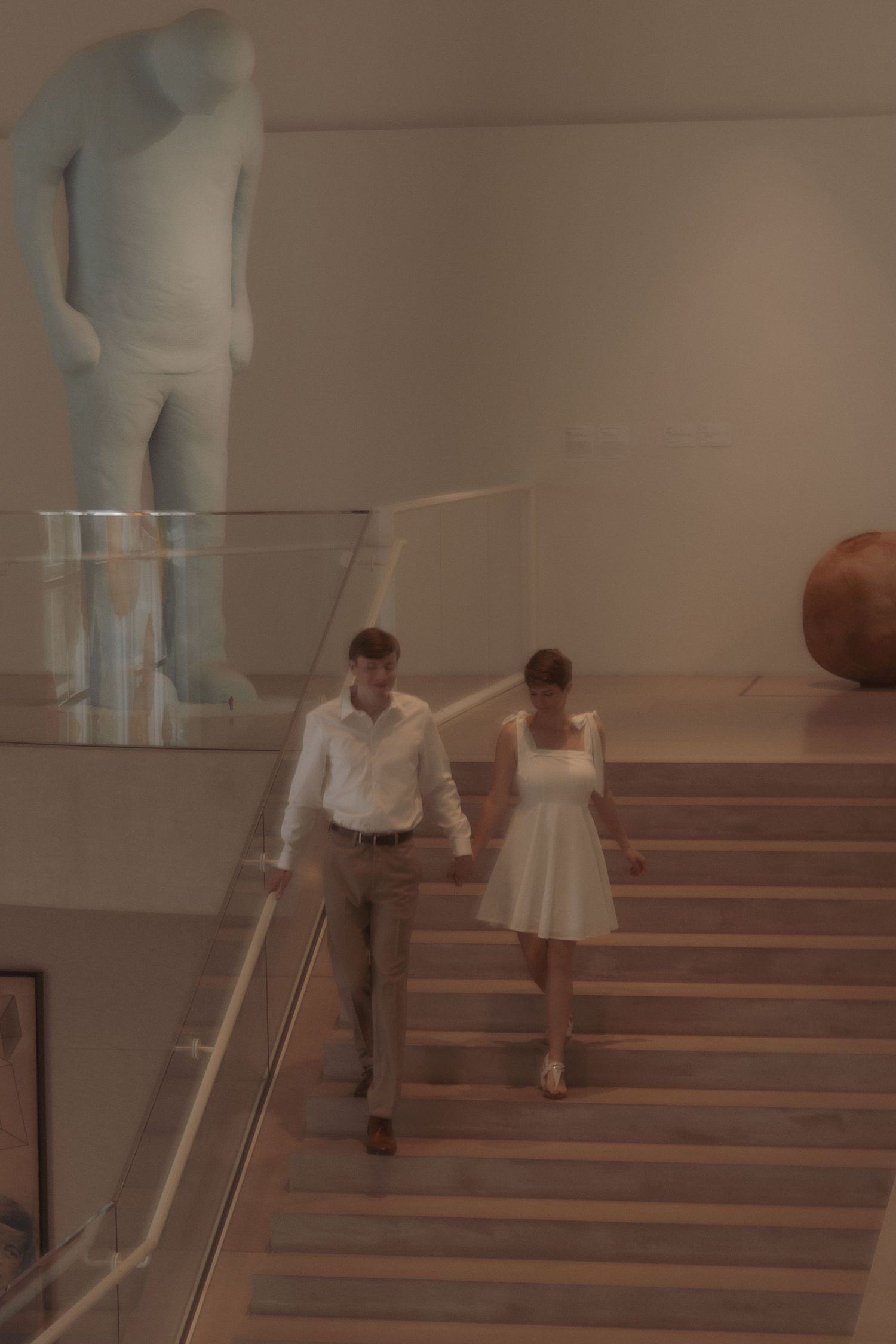 Couples session at the Dallas art museum