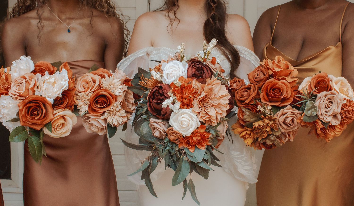 Wedding day portrait with bridal party