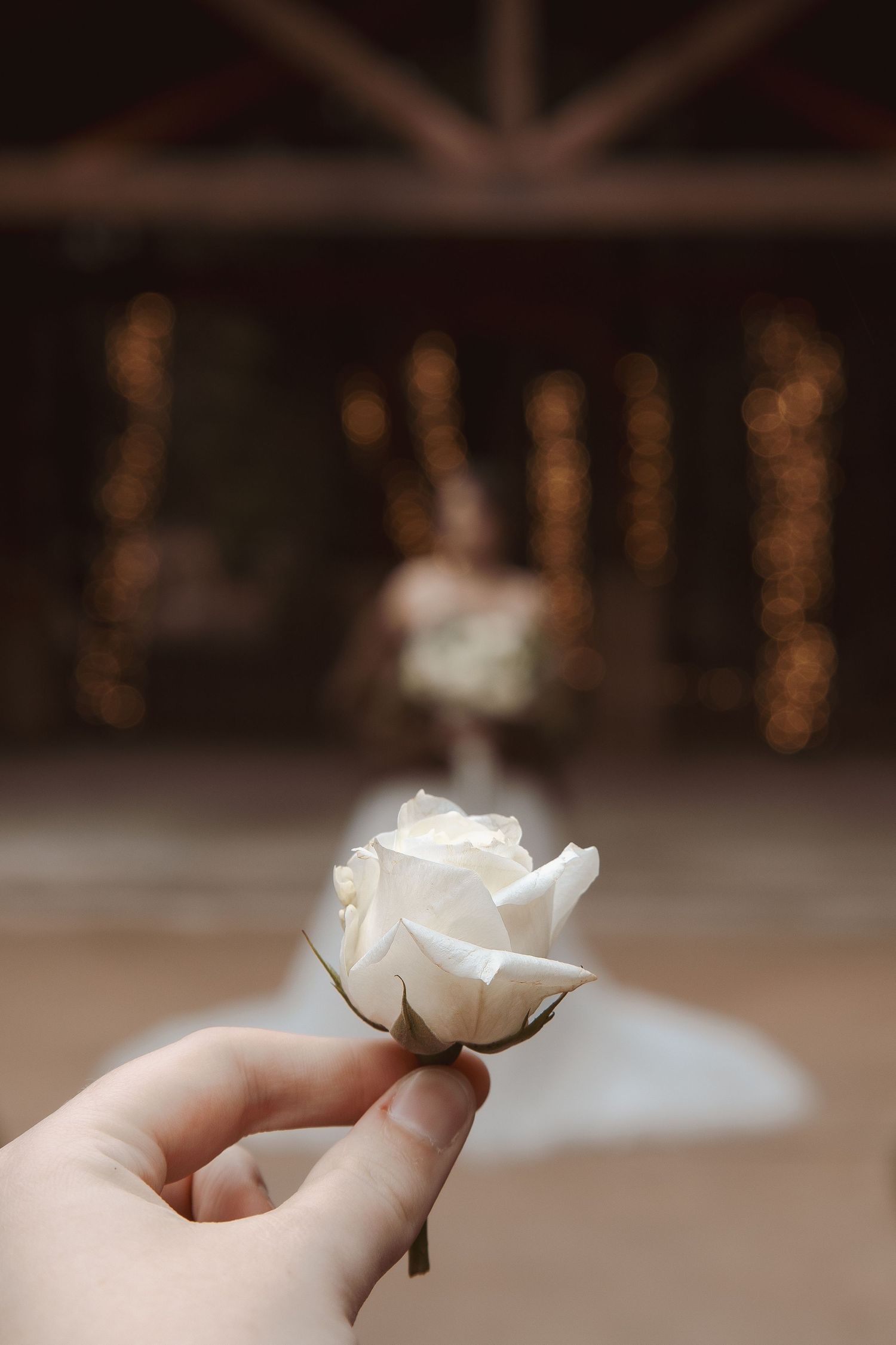 Wedding portrait with bouquet