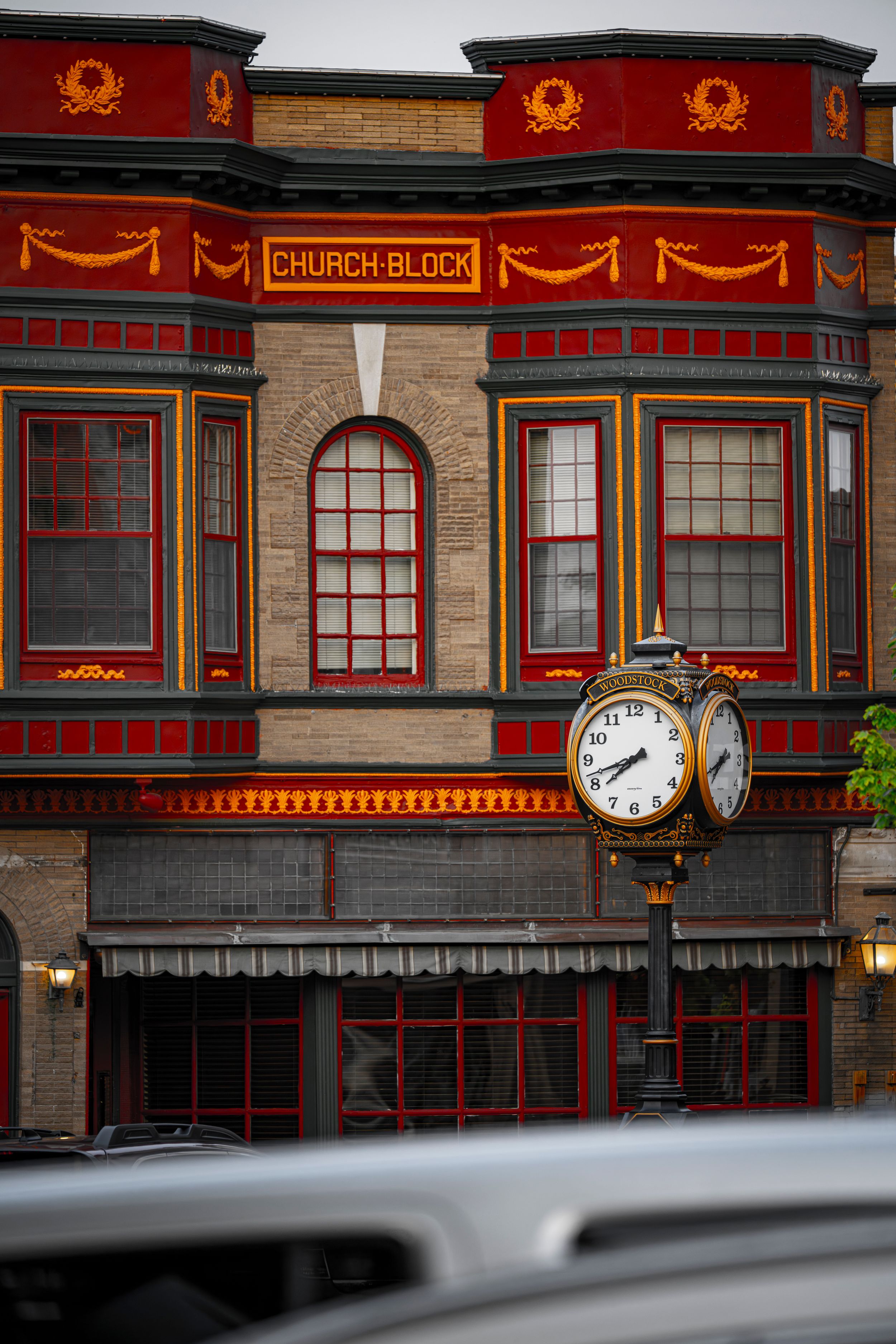 Captivated by this clock and the architecture and signs in Woodstock, IL. Such a unique town with warm people.