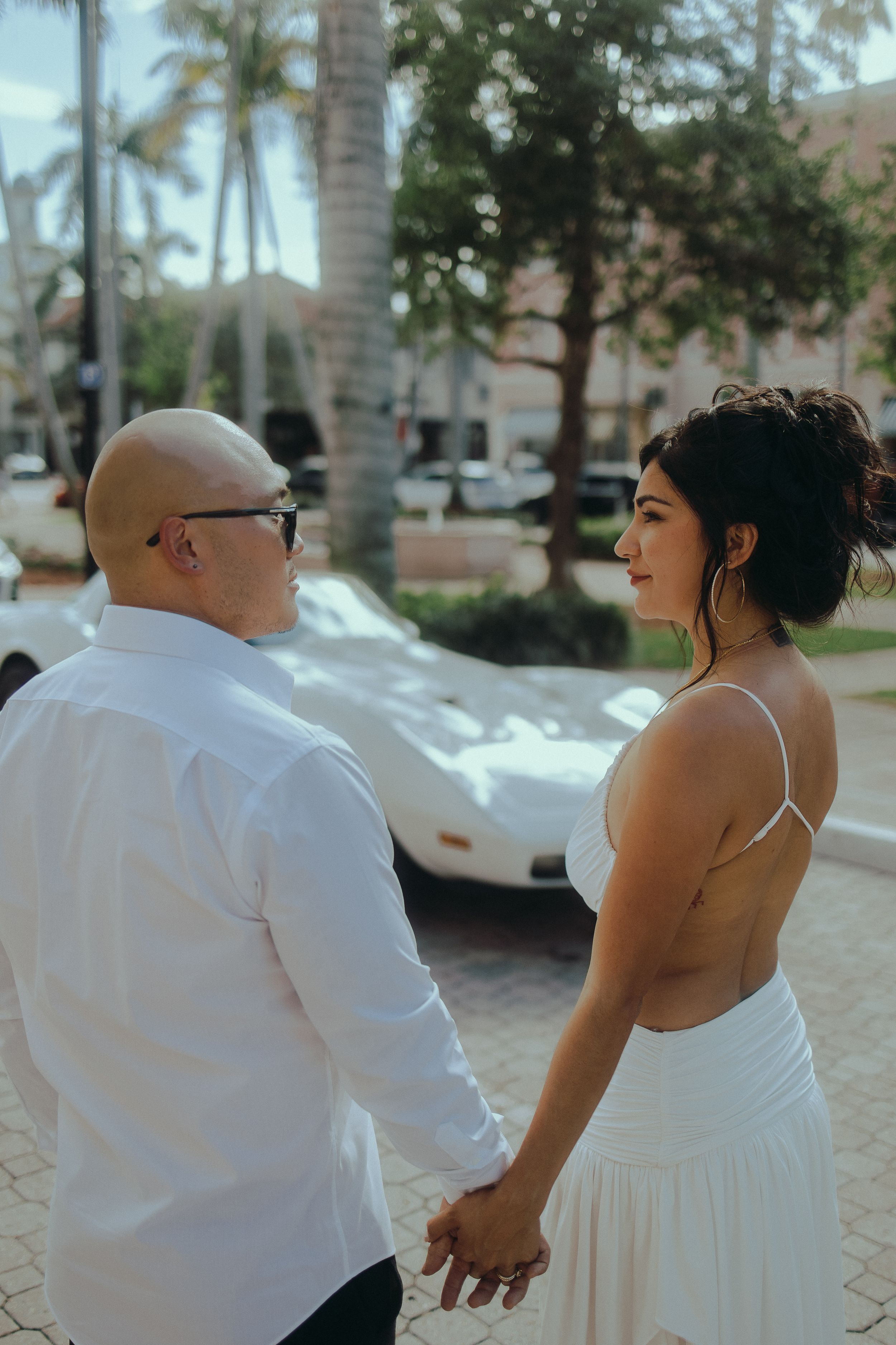 Miami Engagement Photography with Luxury Cars, Editorial Couple Portraits, and Romantic Lifestyle Imagery by MannyPortraits