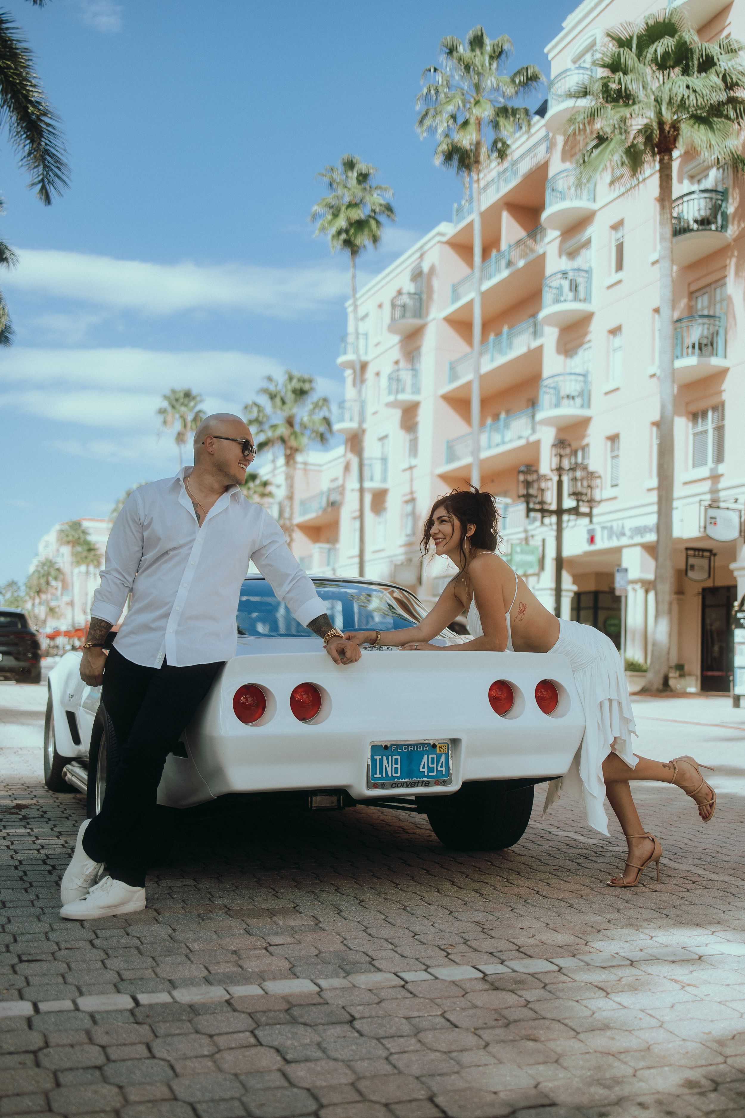 Luxury lifestyle couple photoshoot with romantic city vibes and editorial photography in South Florida