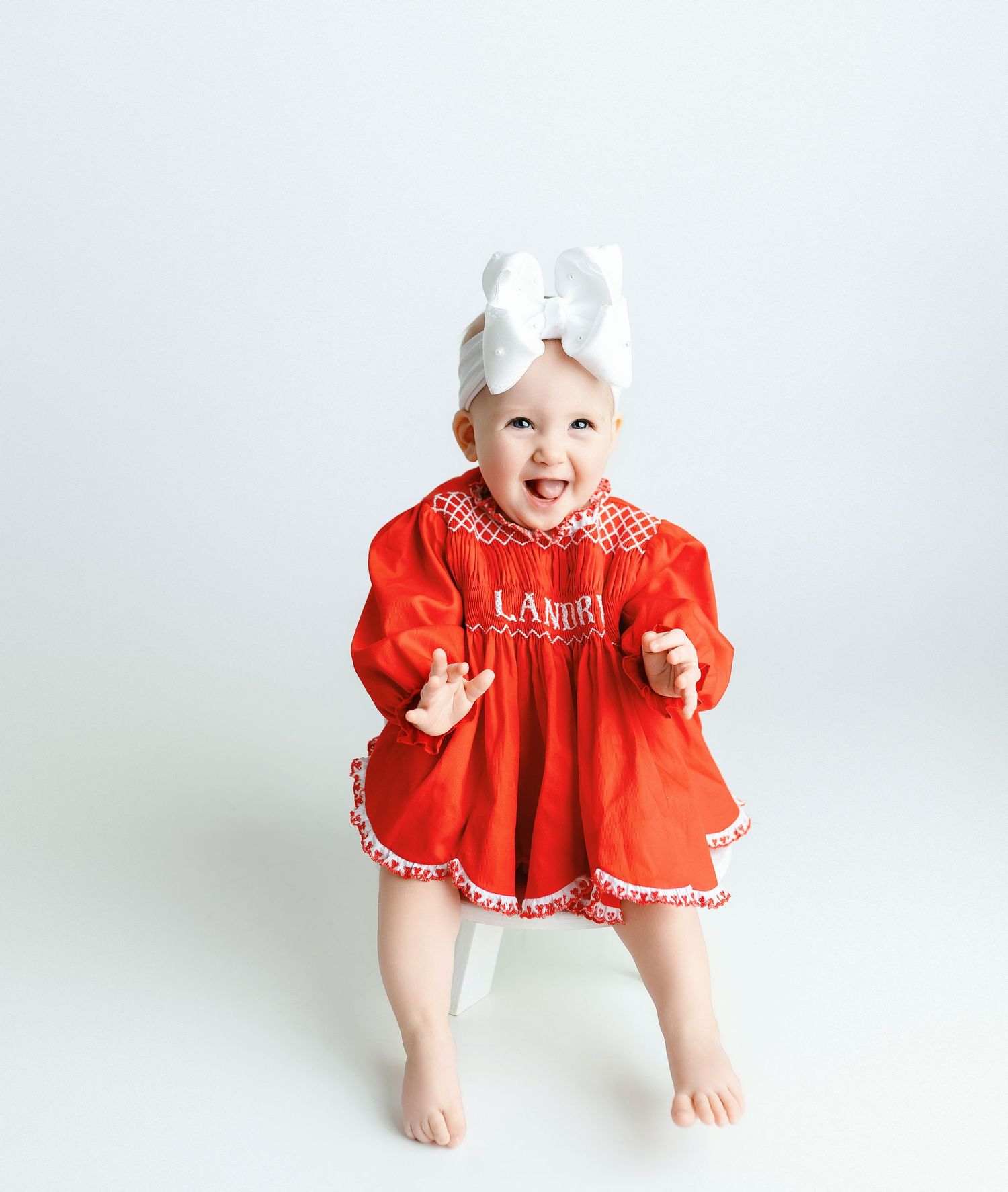 A little girl with Christmas outfit. Greenville, SC newborn photographer, Easley, SC newborn photographer, Upstate SC newborn photographer
