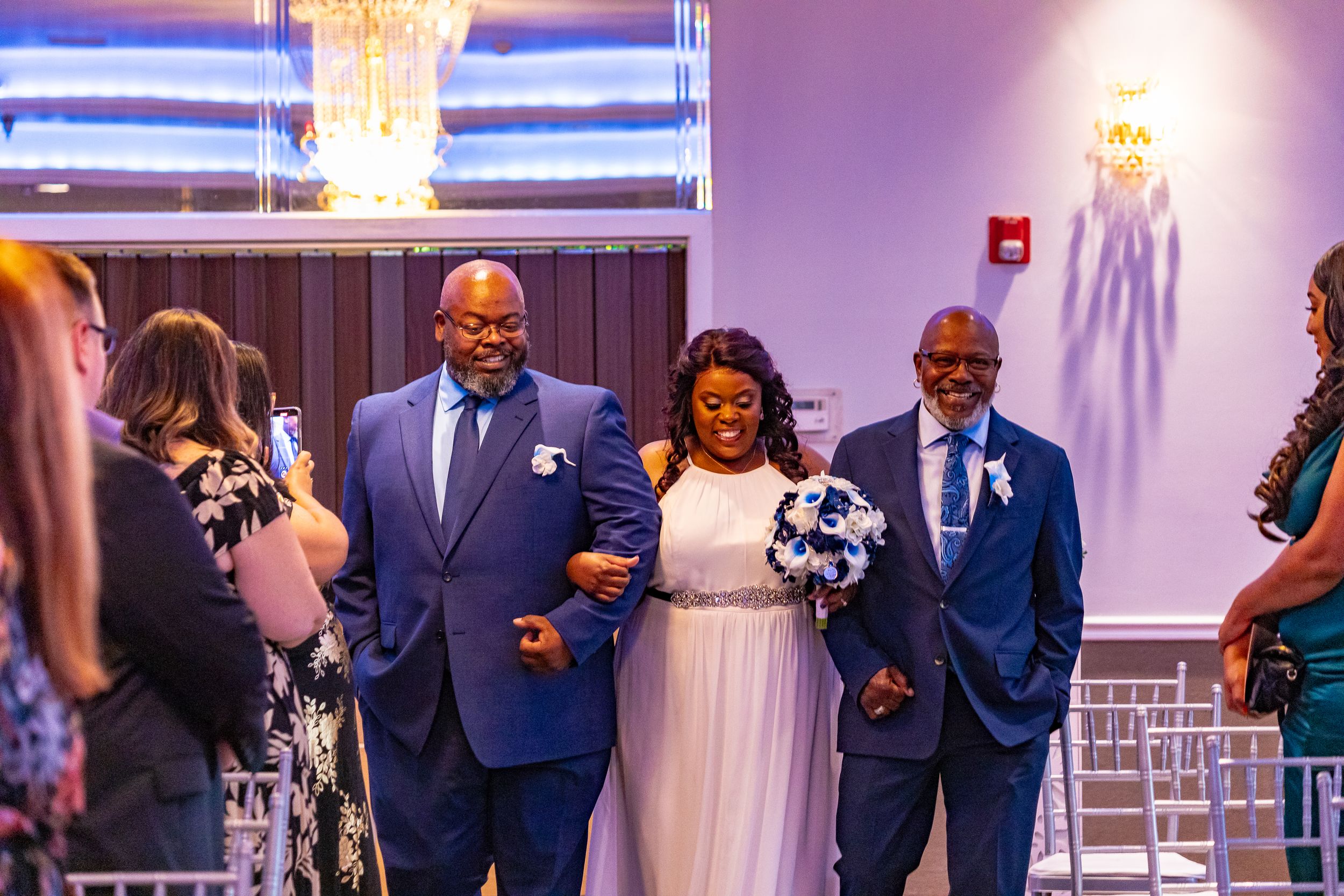 Zeus Holbrook San Diego Wedding Photographer captures brother and father walking Bride down the aisle