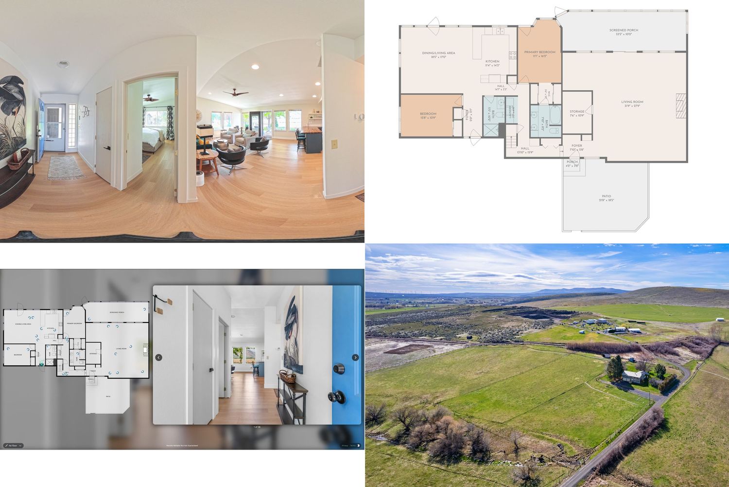Bright modern rec room with large windows and natural light in professionally photographed home in Ellensburg, WA