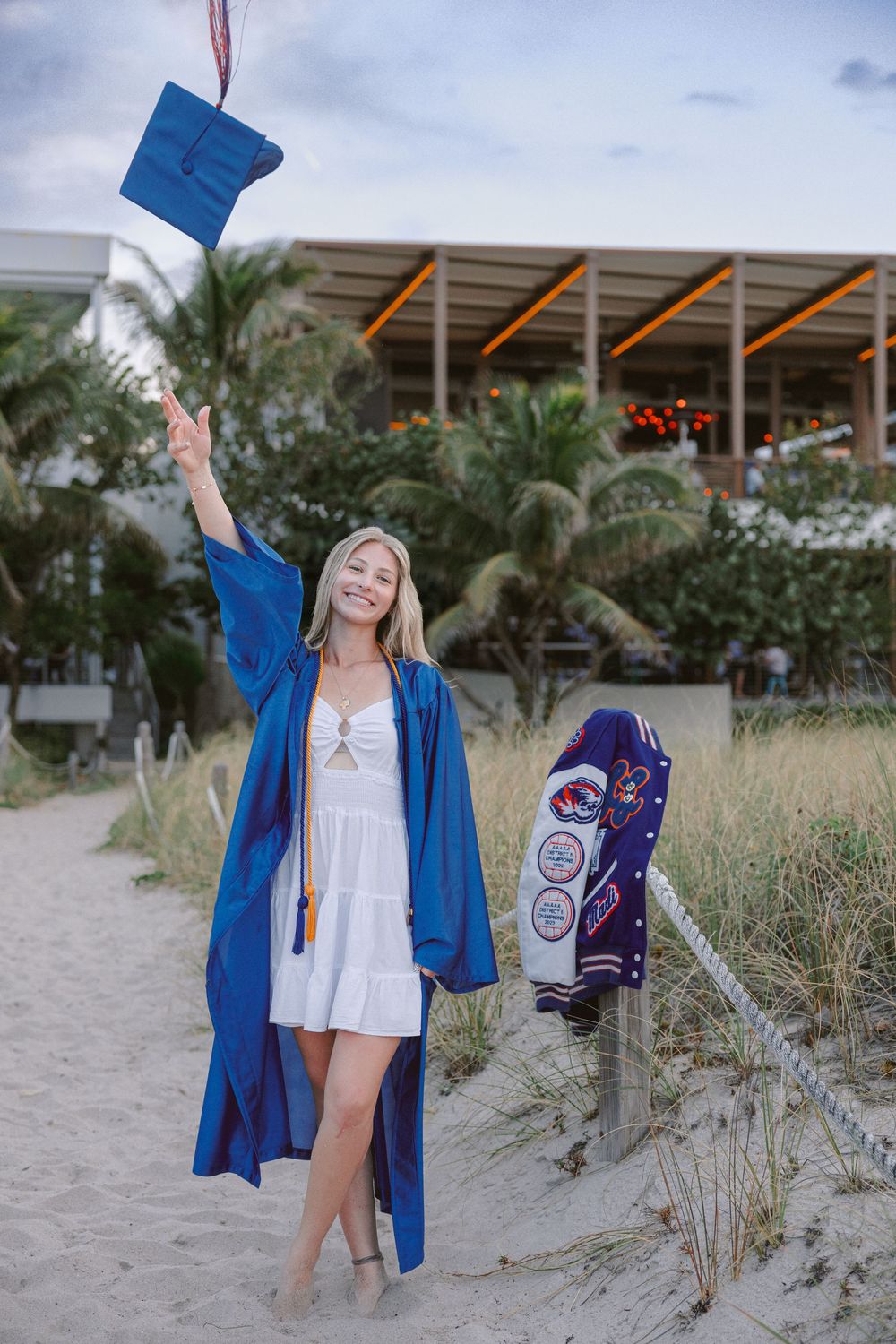 Cap and Gown Senior Portrait at Pompano beach