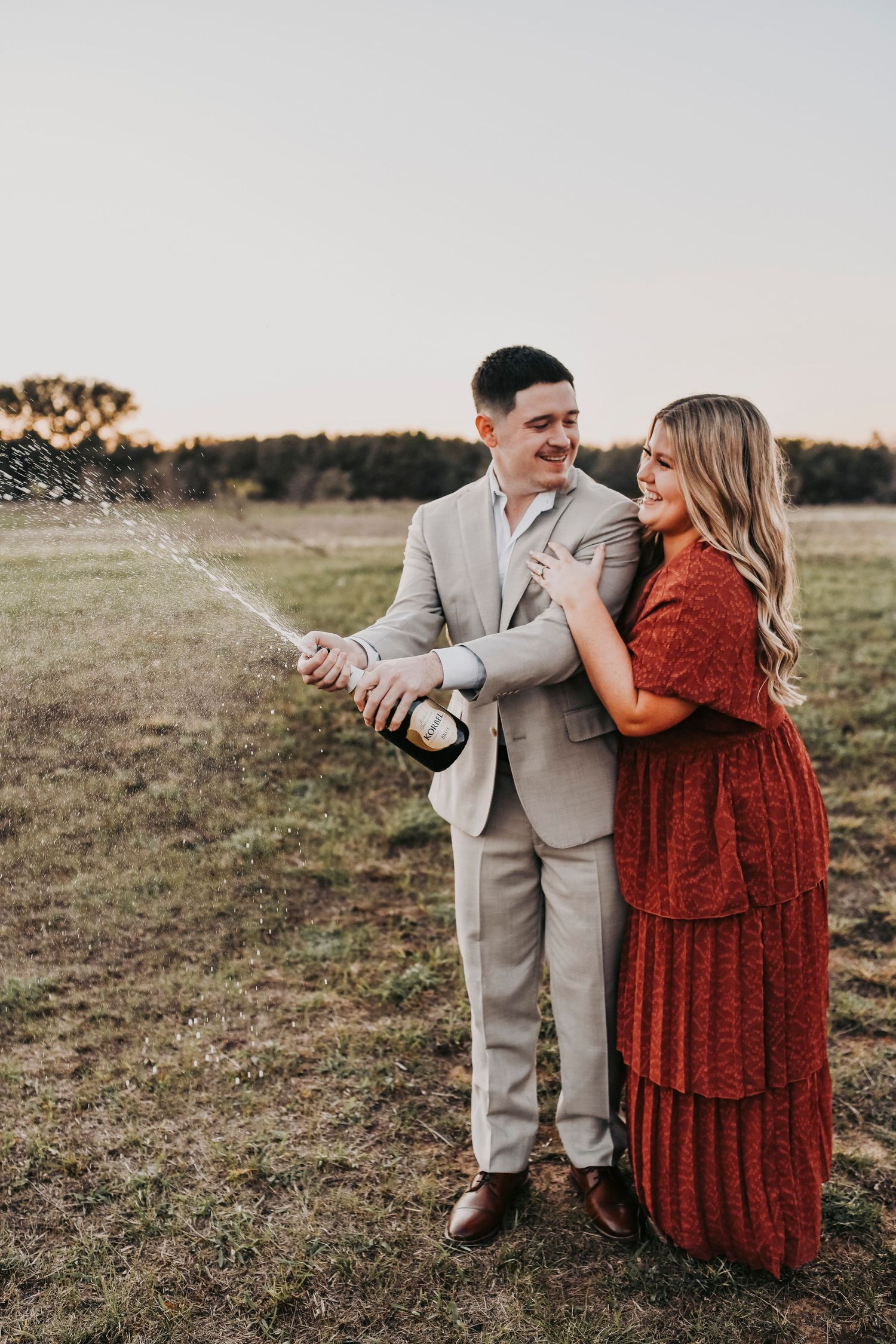 Sunset engagement session near Grapevine Lake Texas.
