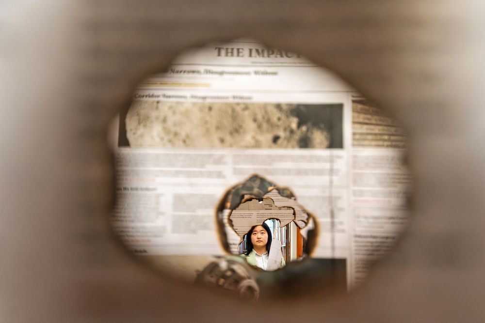 A vintage newspaper collage effect with multiple oval vignette frames showing sepia-toned paper textures and headlines.