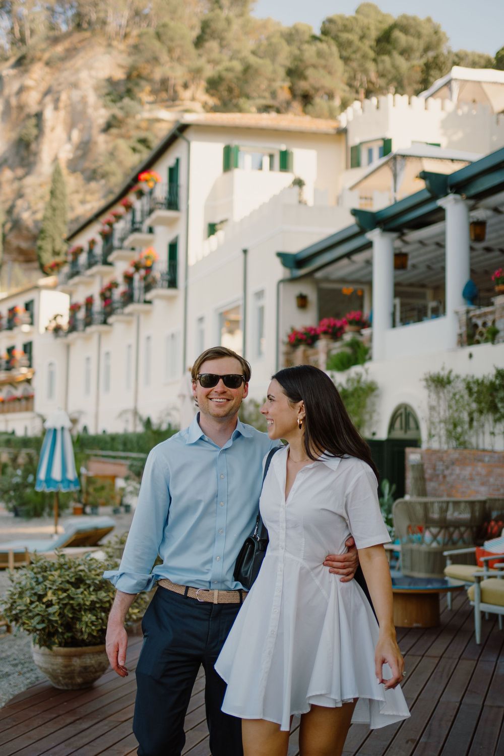 Couple photoshoot in Villa Sant'Andrea in Sicily after the proposal in Taormina