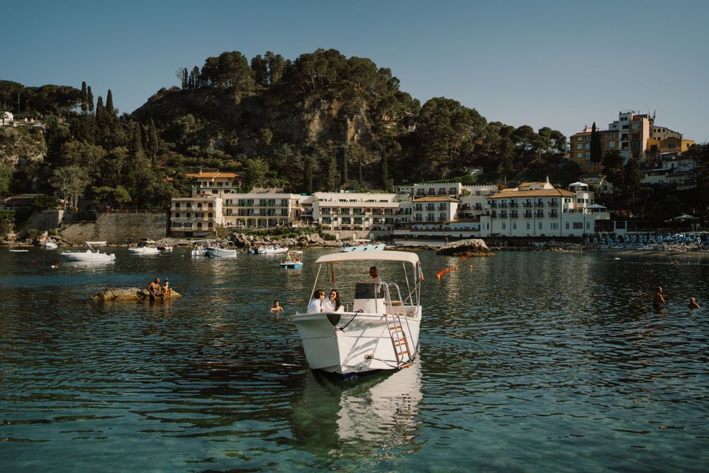Romantic boat ride in Taormina, Sicily
