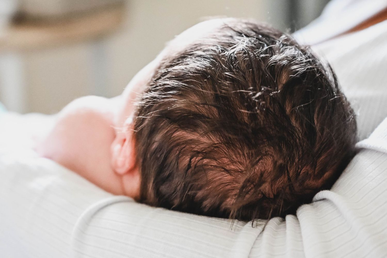 Newborn hair at session in Troy, NY with K. Manchuck Photography