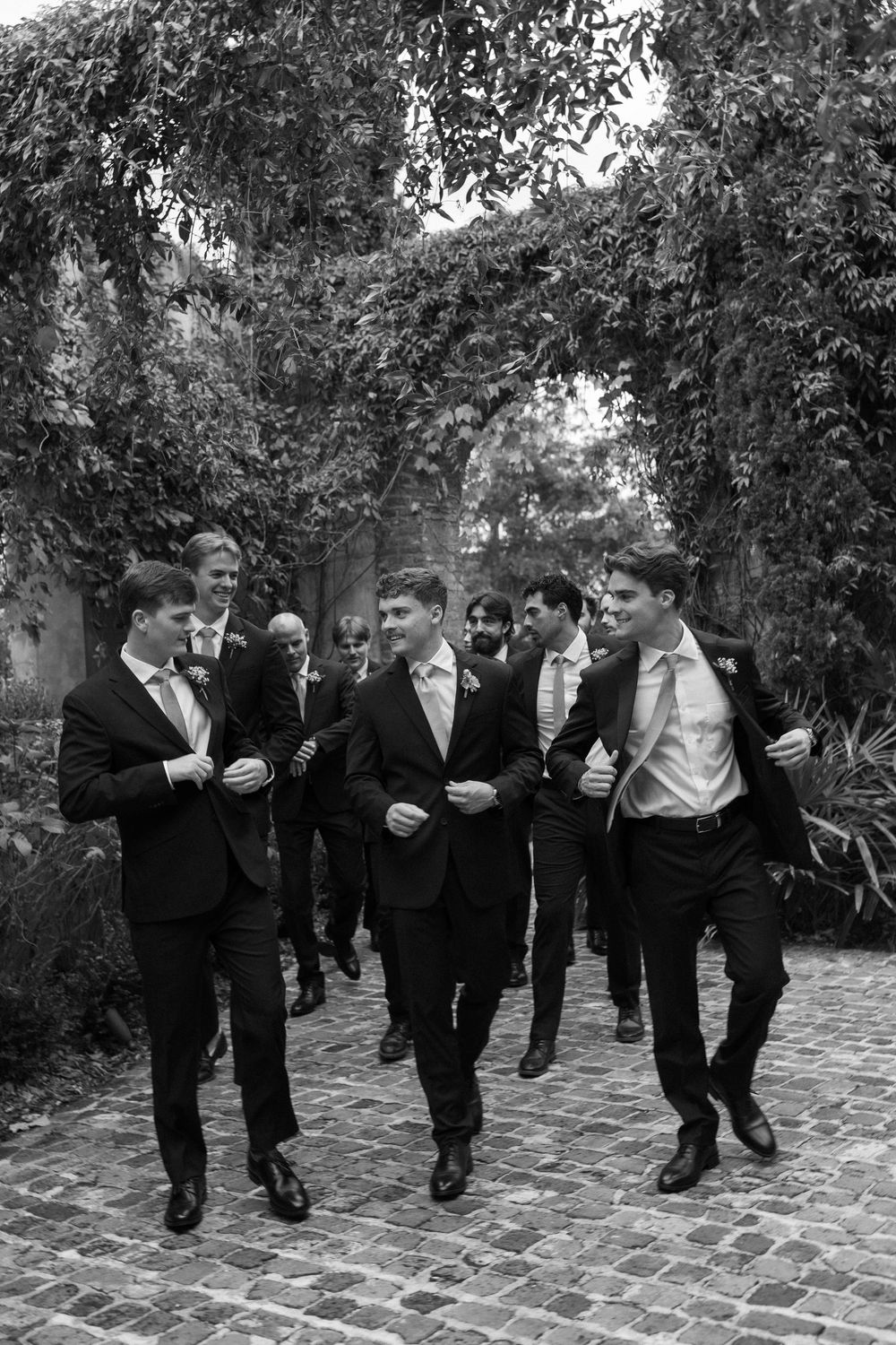 Groomsmen portraits during wedding at venue in Atlanta