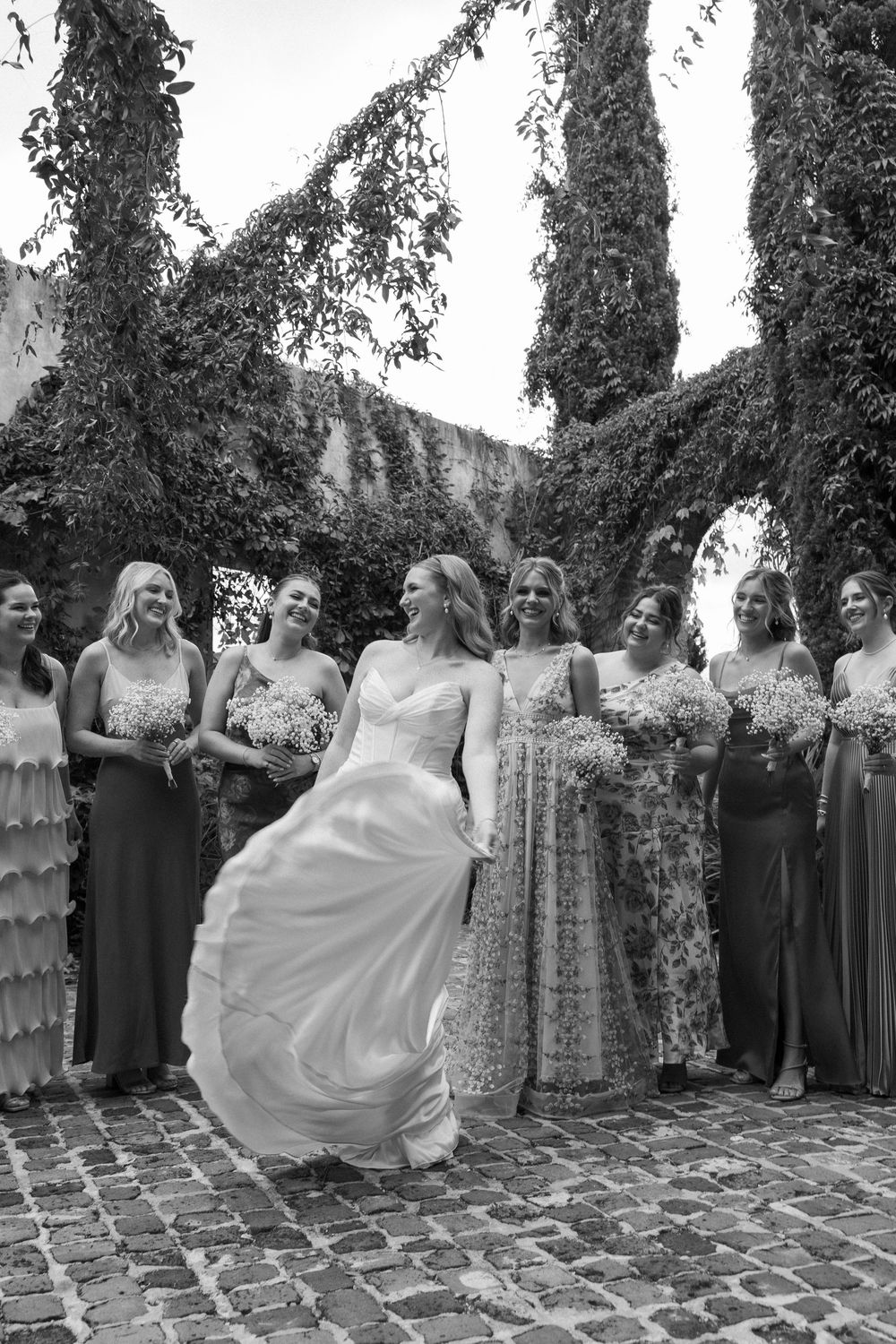Bridesmaids photos at Atlanta wedding venue Summerour Studio