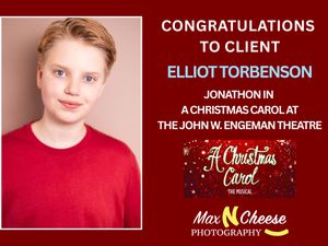 Congratulations announcement for Elliot Torbenson cast as Jonathon in A Christmas Carol at John W. Engeman Theatre.
