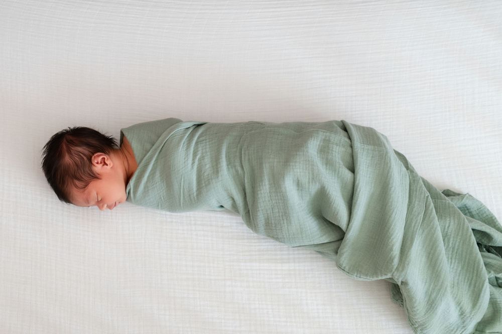 Series of soft mint-colored images showing peaceful moments of rest.