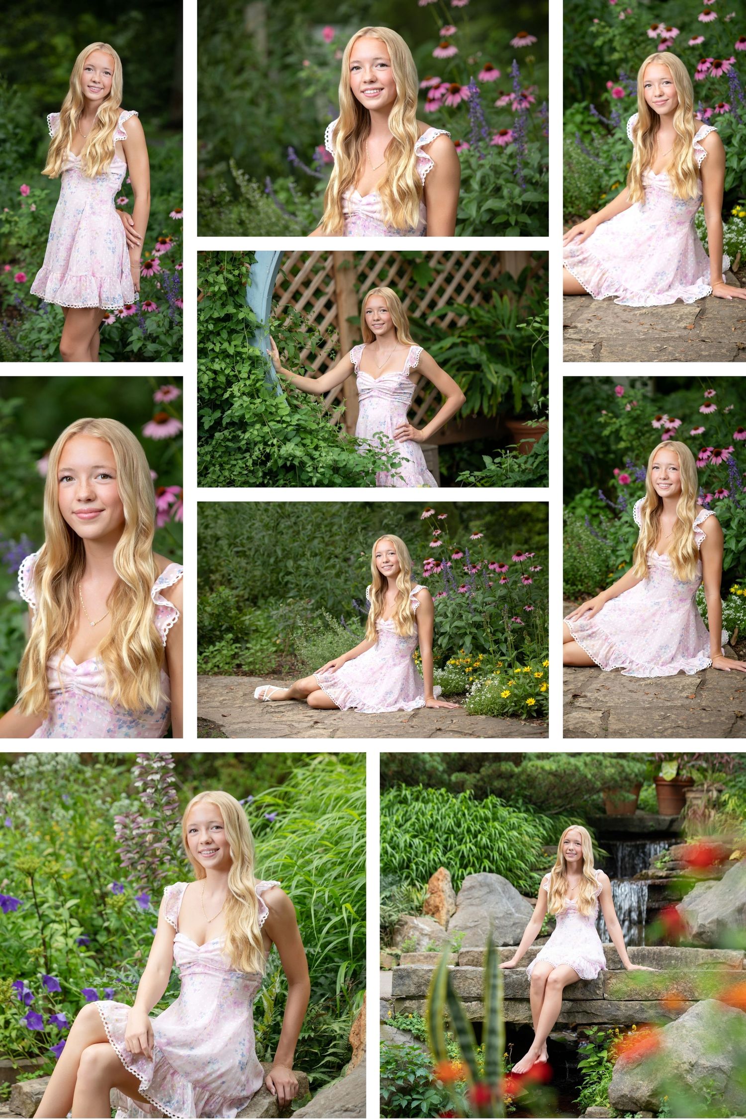 Olentangy senior pictures in Inniswoods.  Senior pictures in the park.  Senior pictures with flowers. Floral senior pictures.