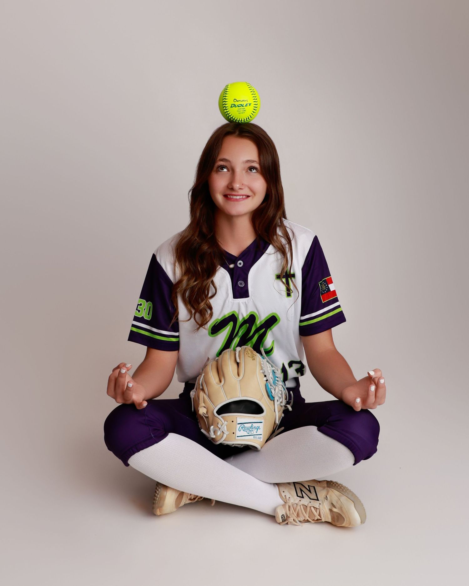 softball player studio portrait Covington GA sports photographer