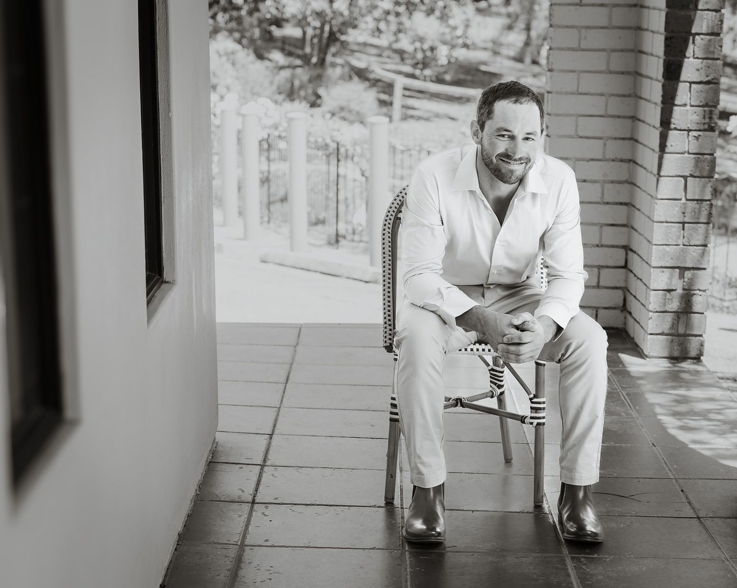 Groom solo portrait at a non-traditional wedding in NSW, photographed by Wollongong wedding photographer Serene Coleman.