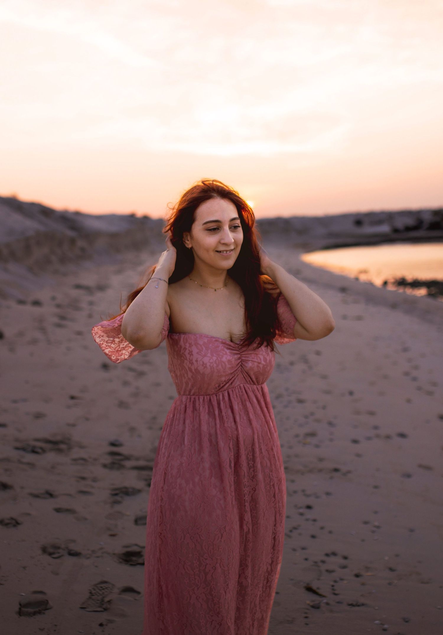 beach photoshoot in abu dhabi clinet closet options pink dress