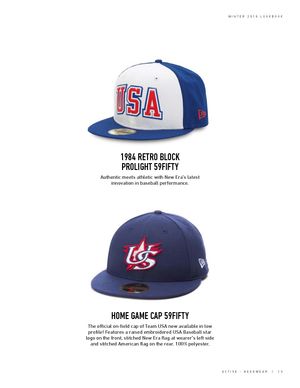 USA Baseball 1984 Retro Block ProLight 59Fifty and Home Game Cap 59Fifty New Era fitted caps product display.