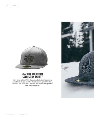 Graphite Clubhouse Collection 59Fifty fitted baseball cap with raised rubber applique USA Baseball star logo.