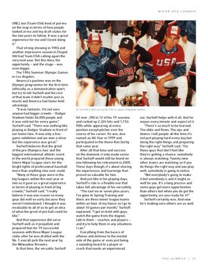 B.J. Surhoff USA Baseball feature article with photo of player in batting stance wearing USA Baseball uniform.