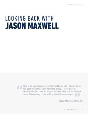Jason Maxwell Manager quote page about winning gold with USA Baseball national team.