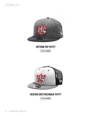 Pattern Pop 9Fifty and Heather Grey Meshback 9Fifty USA Baseball caps in grey herringbone pattern, coming soon.